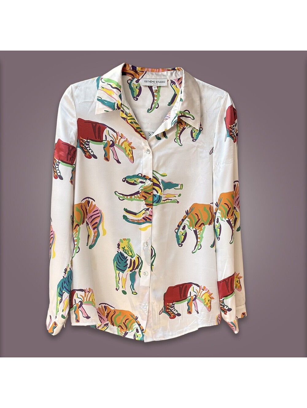 Esthème Studio Paris Silk Button-Up Shirt